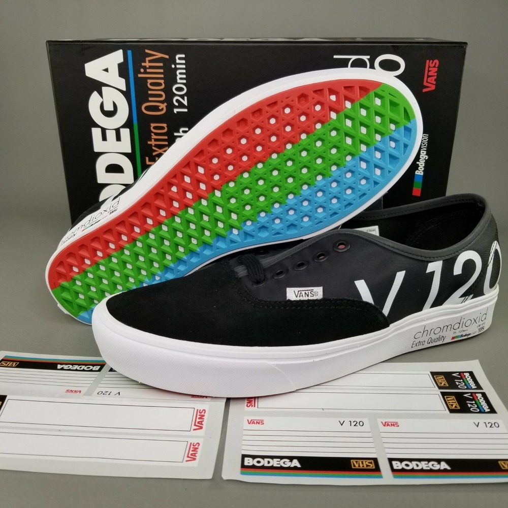 VANS x Bodega Shoes Mens Size 10 Authentic Blank Tape Sneakers VHS Limited Ed